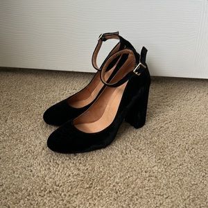 CARVELA KURT GEIGER Black Velvet Block Heels